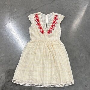 Tracy Reese Cream Dress with Red Floral Detail